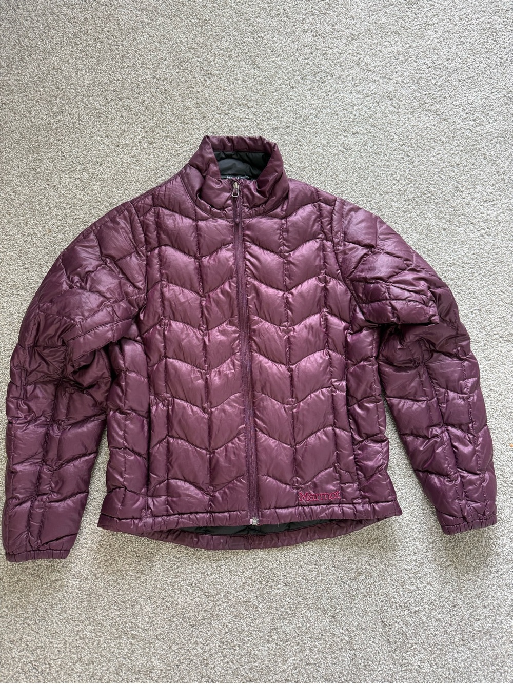 Women's Quilted Puffer Jacket in Deep Plum